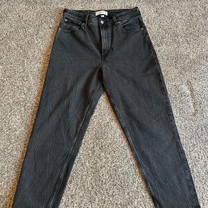 Abercrombie & Fitch curve love the mom high rise Charcoal Denim